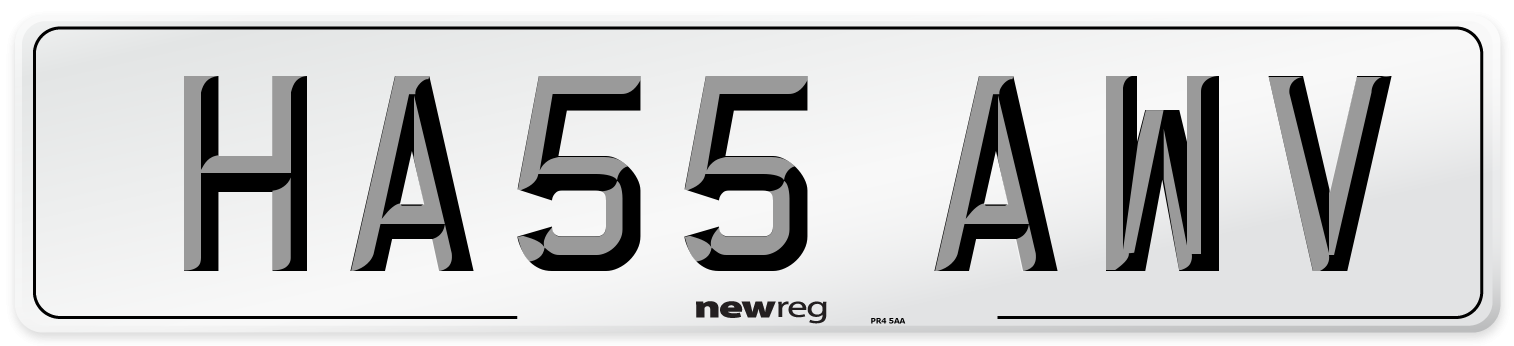 HA55 AWV Number Plate from New Reg